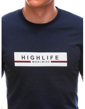 Bavlnené granátové tričko s potlačou High Life S1615
