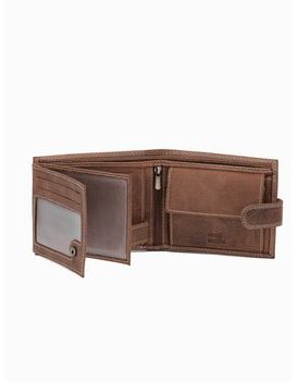Kožená svetlo-hnedá peňaženka na patentku A087