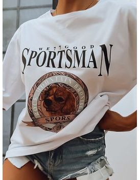 Štýlové dámske tričko v bielej farbe Sportsman