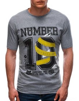 Šedé tričko s výraznou potlačou Number S1684