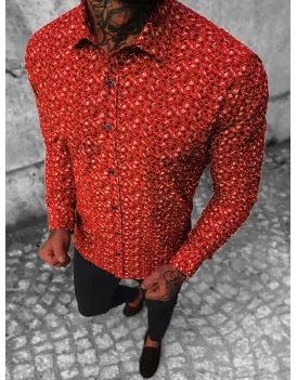 Červená košeľa s nádherným vzorom O/3722Z