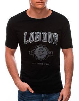 Čierne tričko z bavlny London S1595