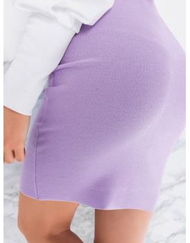 Jednoduchá dámska fialová sukňa GLR007