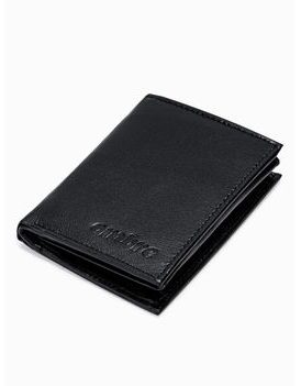 Čierna kožená peňaženka A367