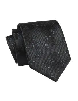 Čierna kravata s kvetmi Alties