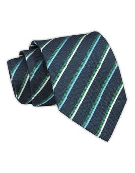 Zaujímavá zelená pánska kravata s prúžkom