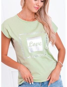 Dámske tričko s potlačou Love v svetlo olivovej farbe SLR033