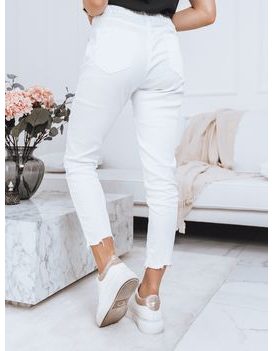 Moderné biele dámske nohavice Miki