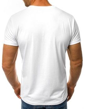 Jednoduché biele pánske tričko  JS/712005Z