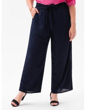 Dámske trendy culotte Plus Size nohavice granátové PLR164