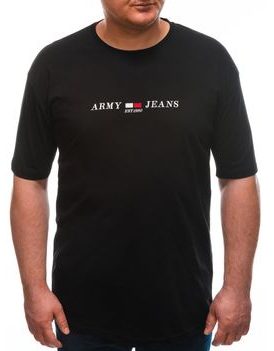 Čierne bavlnené Plus Size tričko s potlačou S1669