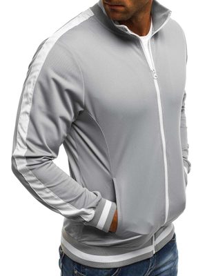 sivá pánska mikina z polyesteru