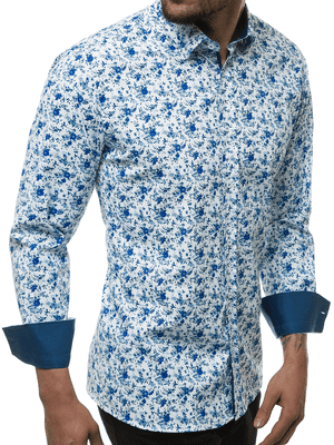 modrá kvetinová pánska košeľa