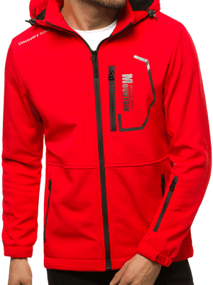 Červená pánska softshellová bunda