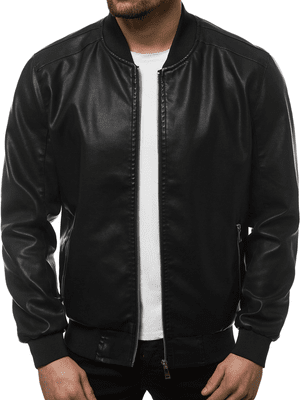 čierna pánska kožená bunda