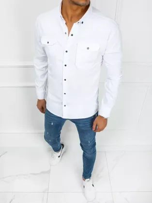 Trendová biela košeľa s vreckami