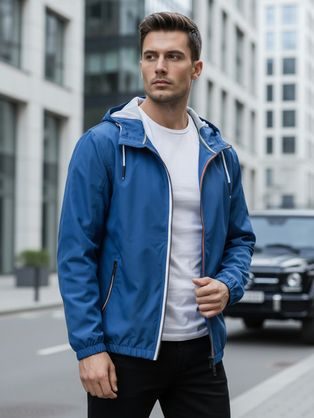 Jedinečná prechodná modrá bunda