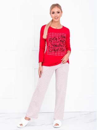 Nádherné dámske pyžamo v červenej farbe ULR136