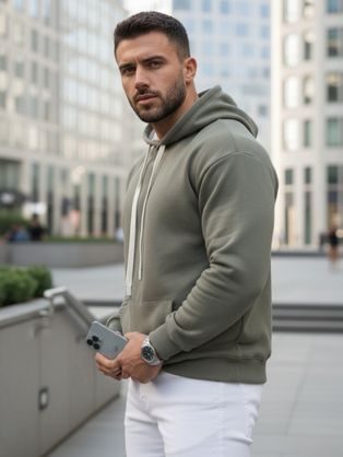 Jednoduchá svetlo-zelená pohodlná mikina