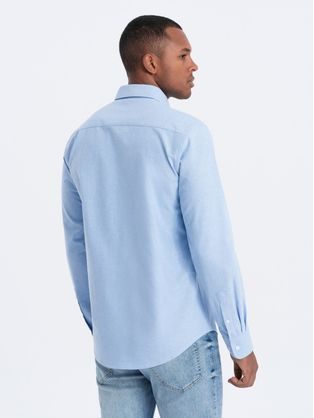 Elegantná modrá košeľa oxford V4 OM0108