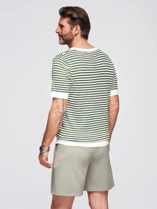 Námornícke olivovo-biele tričko V3 TSCT-0255