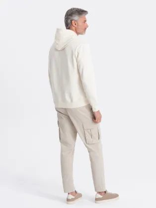 Trendy tmavobéžová pánska zimná bunda