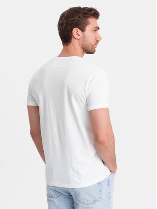 Trendy biele tričko s nápisom V1 TSPT-0128