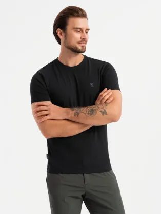 Moderné čierne pánske tričko V3 OM-TSCT-0220