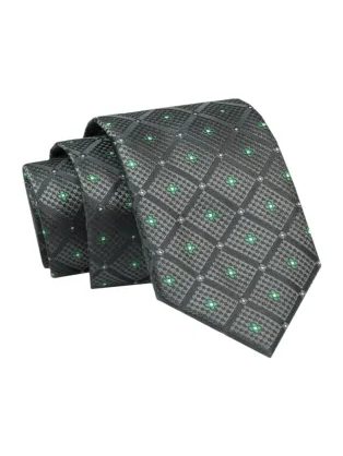 Grafitová kravata so zeleným detailom Alties