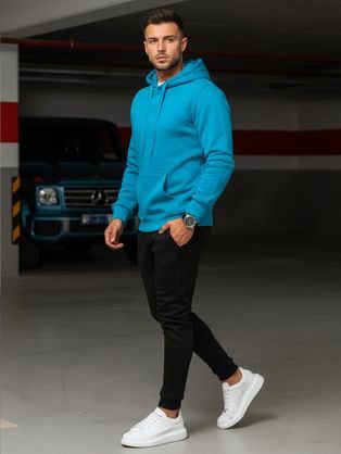 Pánska modrá vesta bez kapucne