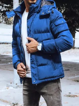 Prešívaná zimná bunda v modrej farbe