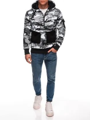 Maskáčové trendové tepláky v antracitovej farbe