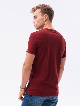 Jednoduché tmavo-červené tričko S1369