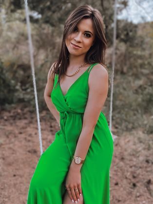 Romantické ľahké letné šaty v zelenej farbe Kelin