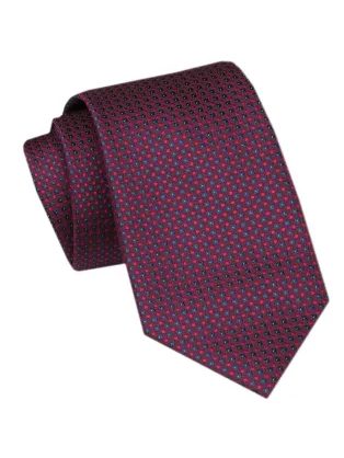 Trendy vzorovaná kravata v bordovej farbe
