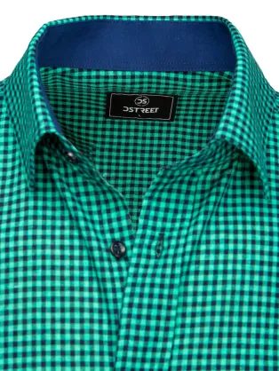 Károvaná košeľa granátovo-zelená