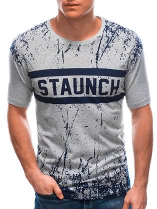 Šedé tričko s nápisom Staunch S1759