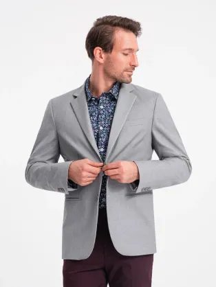 Elegantné šedé sako V1 BLZB-0115