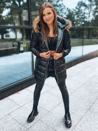 Dámska módna čierna bunda Lane