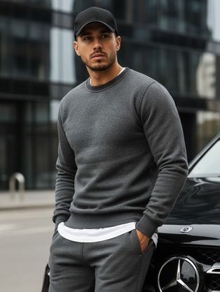 Moderná čierna jednoduchá mikina