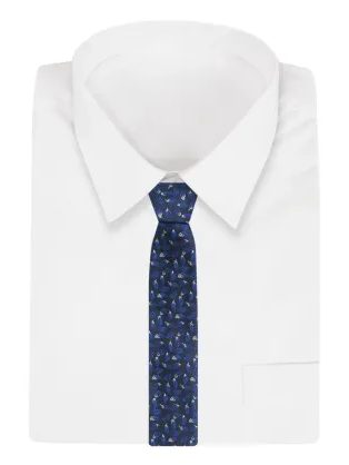 Granátovo-modrá kravata s lístkami Angelo di Monti