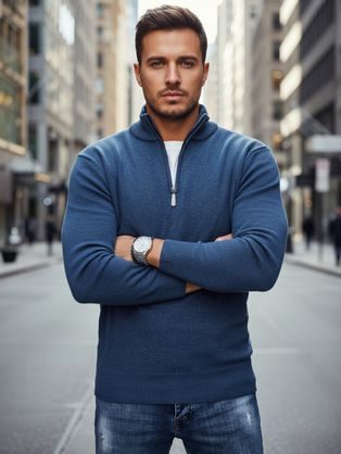 Moderný tmavomodrý pánsky rolák V2 LSCL-0130