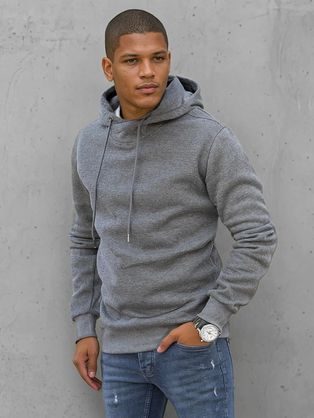 Tmavošedá mikina s kapucňou v originálnom prevedení