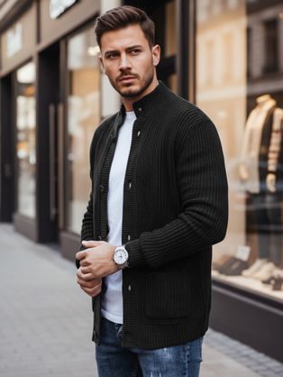 Čierne bavlnené tričko s krátkym rukávom TSBS-0100