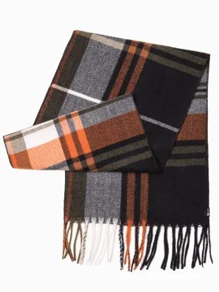 Trendy pletený šedý pánsky šál V2 ACSF-0119