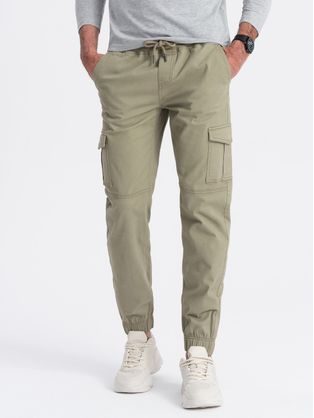 Trendové khaki joggery V1 PAJO-0123