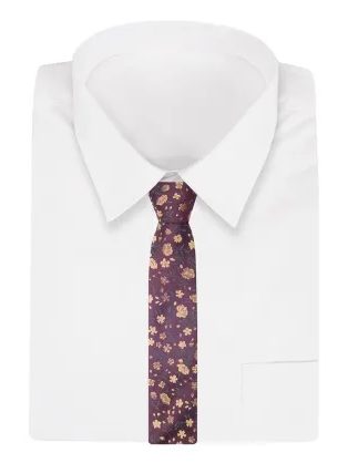 Kvetinová kravata v slivkovej farbe Alties