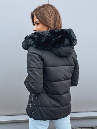 Jedinečná dámska bunda v čiernej farbe Lemin