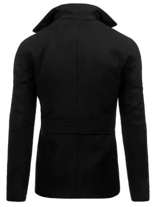 Originálny kabát na zimu v čiernej farbe
