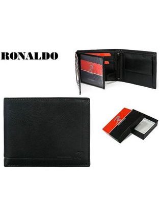 Pánska čierna kožená peňaženka Ronaldo